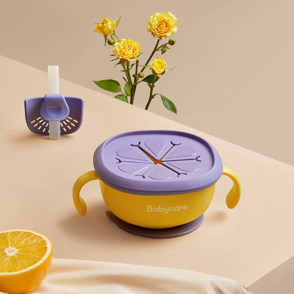 3 in 1 Baby Feeding Snack Soup Bowl with Straw