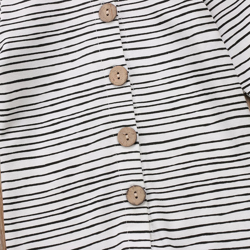 Long-Sleeved Striped Baby Romper