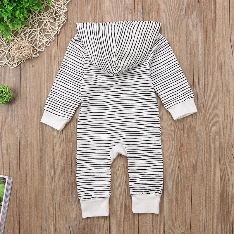 Long-Sleeved Striped Baby Romper
