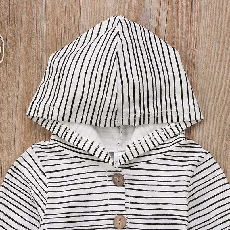 Long-Sleeved Striped Baby Romper