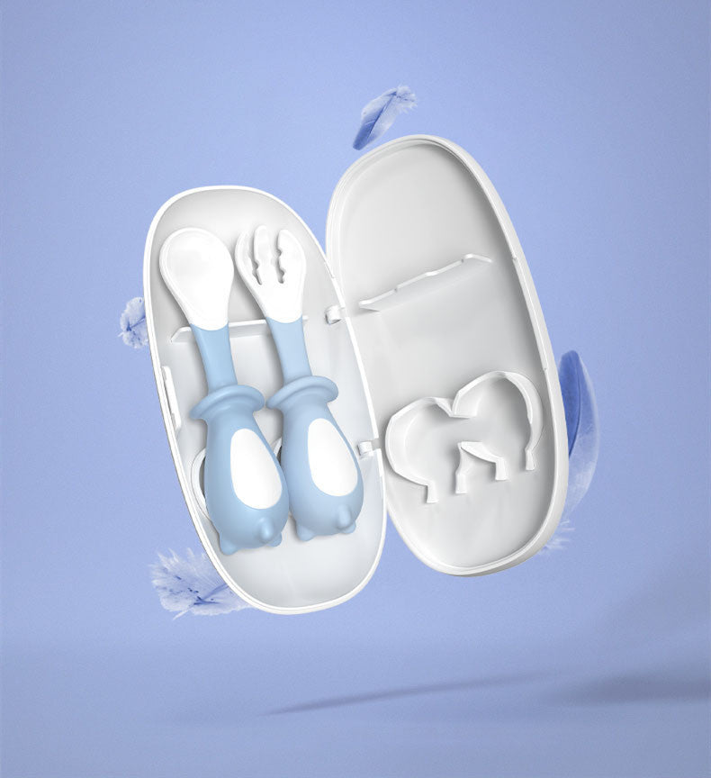 Baby Learn To Eat Training Fork Spoon
