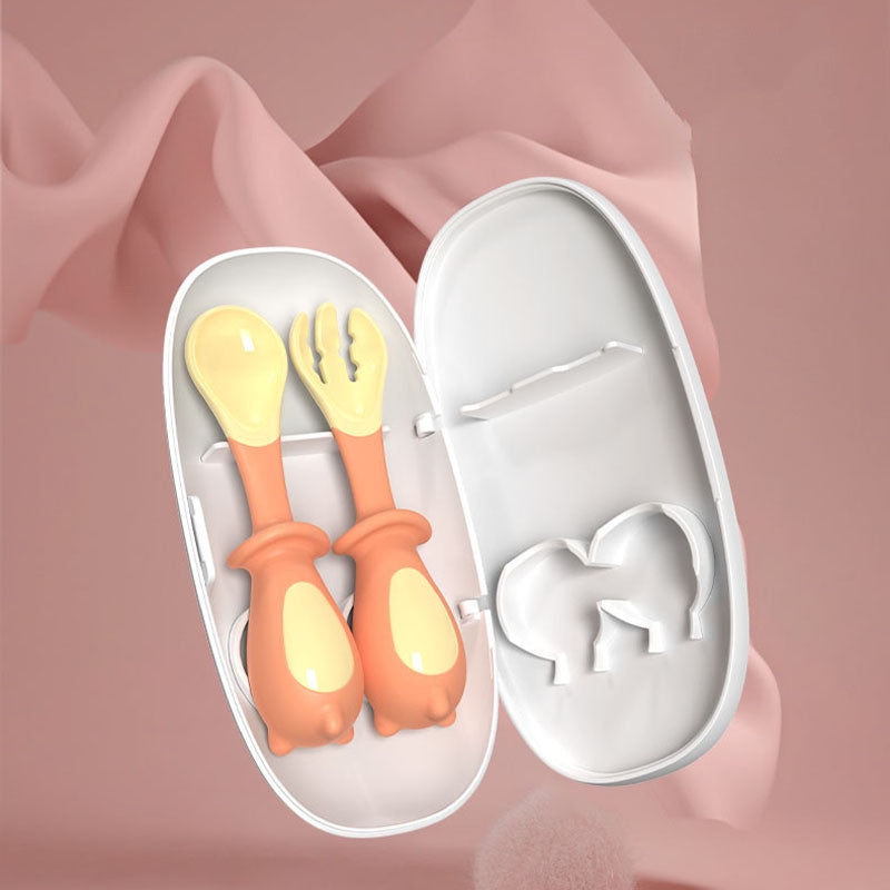 Baby Learn To Eat Training Fork Spoon