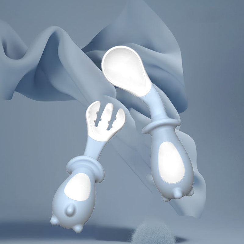 Baby Learn To Eat Training Fork Spoon