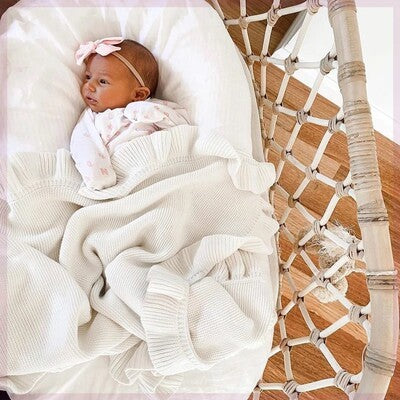 Knitted Newborn Baby Swaddle Wrap Ruffle