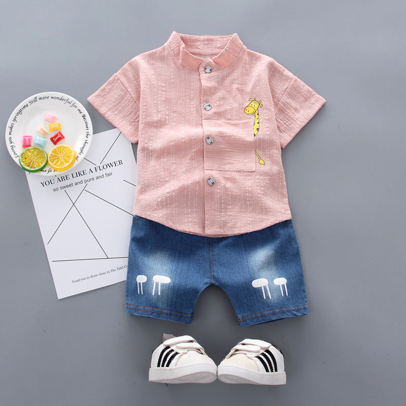 Baby Boy Short Sleeve Shirt Cute