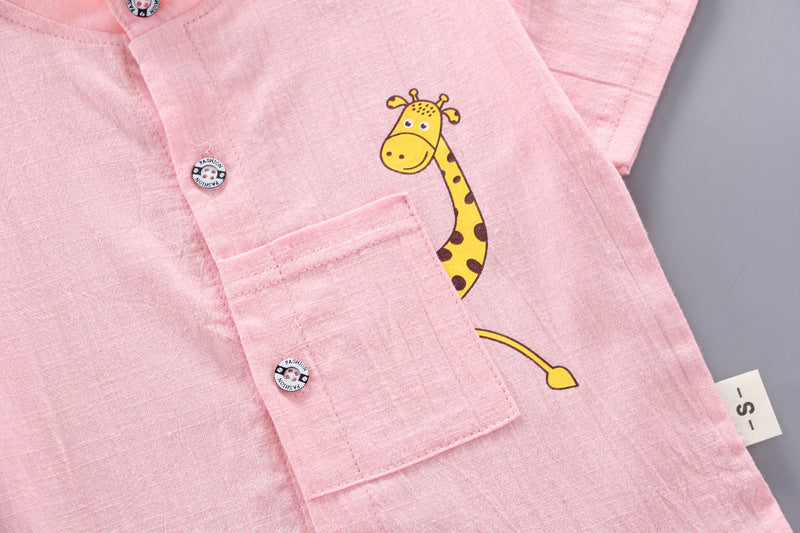 Baby Boy Short Sleeve Shirt Cute