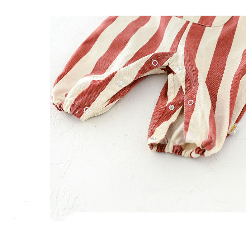 Male And Female Baby Striped Overall Clothing