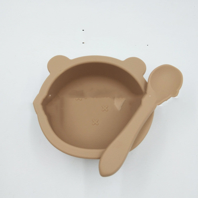 Suction Cup Anti-fall Bear Silicone Baby Bowl