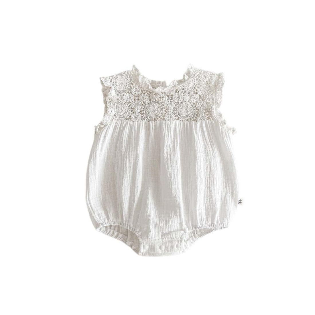 Baby Summer Baby Girl Waffle Lace Romper